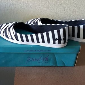 Blowfish Malibu Black & White Striped Flats